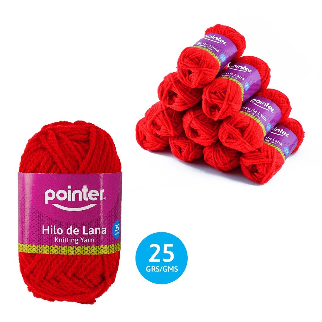 Hilo de Lana 25g Rojo 10pza POINTER | miFerre PTY